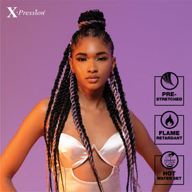 Sensationnel X-pression Braiding Hair 58 inch BG Burgundy in a protective style