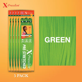 Sensationnel X-Pression Braiding Hair 58in Green close-up