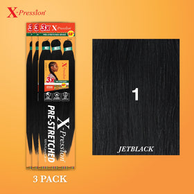 Sensationnel X-Pression Braids 3X 58in Jet Black packaging