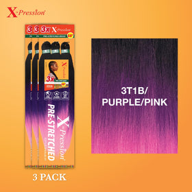 Sensationnel X-Pression Braids 3X 58in Purple/Pink packaging