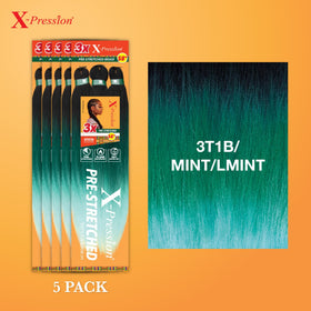 Sensationnel X-Pression Braids 58in in 3T1B/MINT/LMINT color