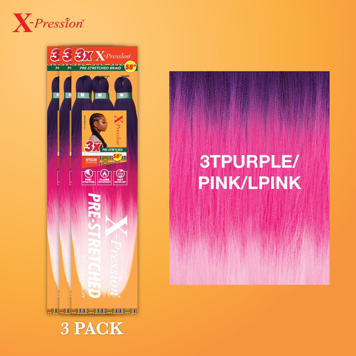 Sensationnel X-Pression Braids 58in Pink close-up