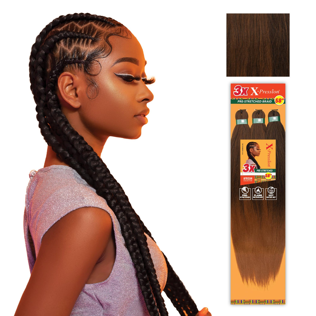 Sensationnel X-Pression Braids 58in SM1B/30 front view