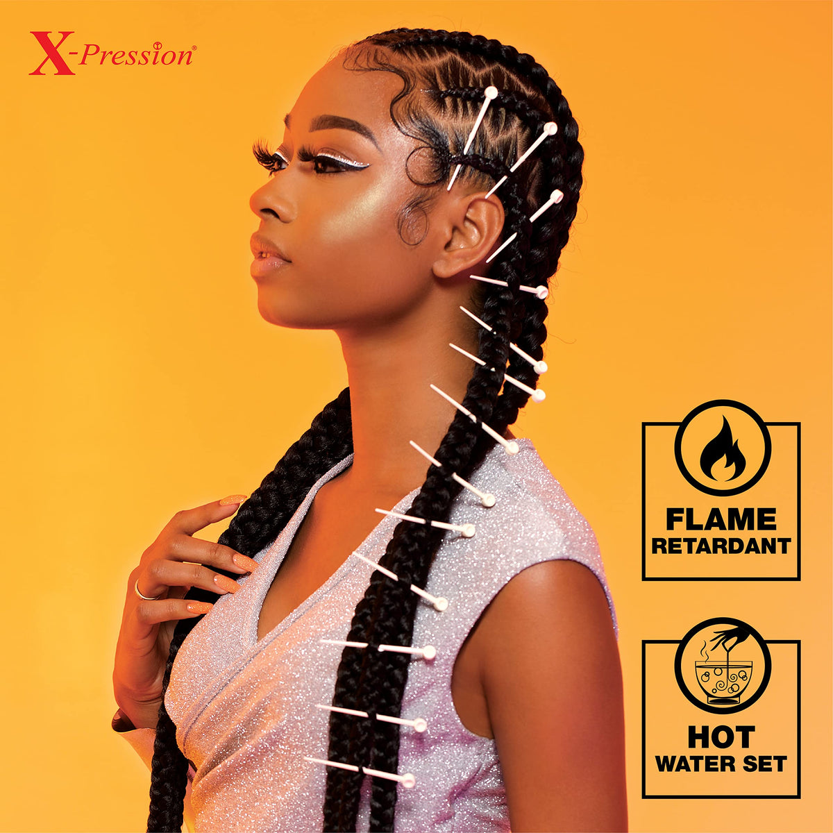 Sensationnel X-Pression braids in a protective style