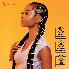 Sensationnel X-Pression braids showing length and colour
