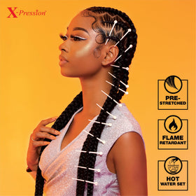 Sensationnel X-Pression braids styled in box braid