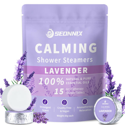 SEONNIX Lavender Shower Steamers 15 Pack front view