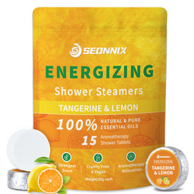 SEONNIX Shower Steamers 15 Pack Tangerine and Lemon front view