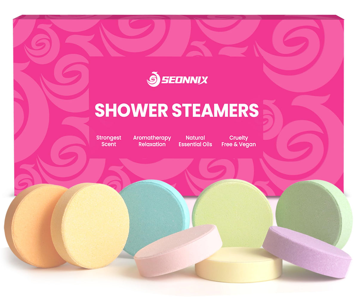SEONNIX Shower Steamers 8 Pack with various scents
