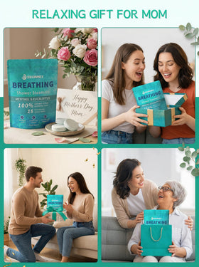 SEONNIX shower steamers displayed on a bathroom shelf