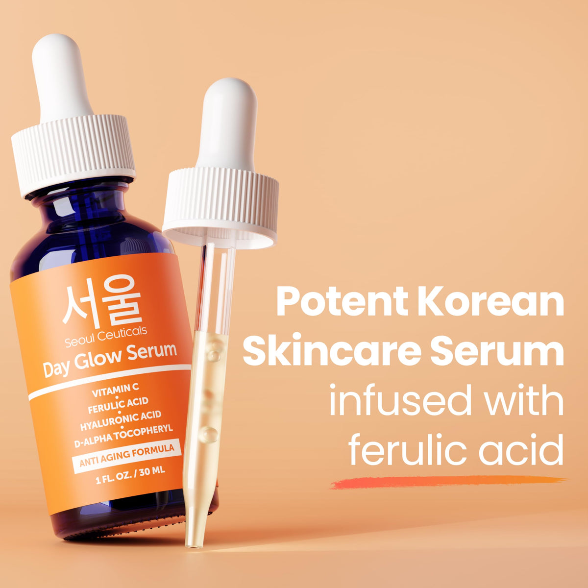 SeoulCeuticals Vitamin C Serum 20% beside green plants