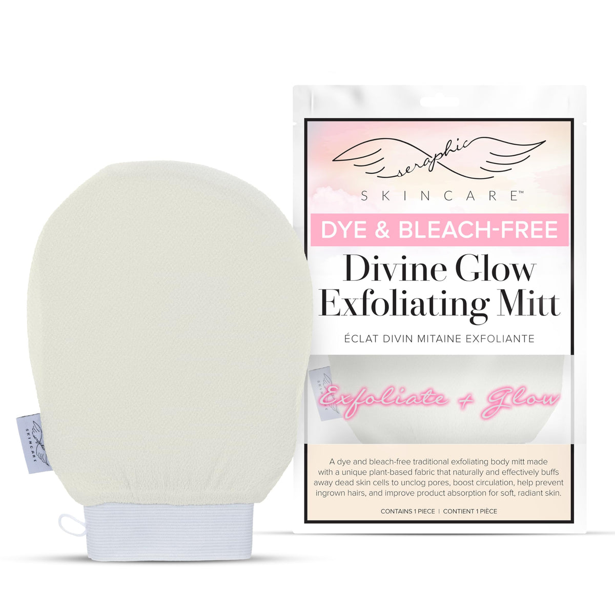 SERAPHIC SKINCARE Divine Glow Exfoliating Mitt front view