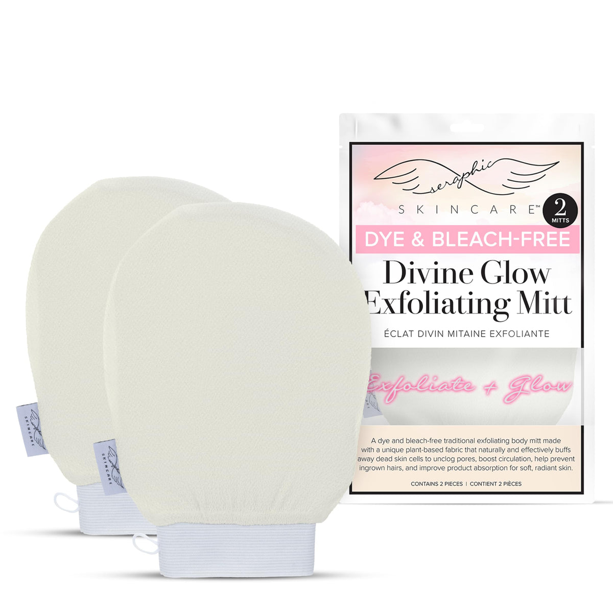 SERAPHIC SKINCARE Divine Glow Exfoliating Mitt front view