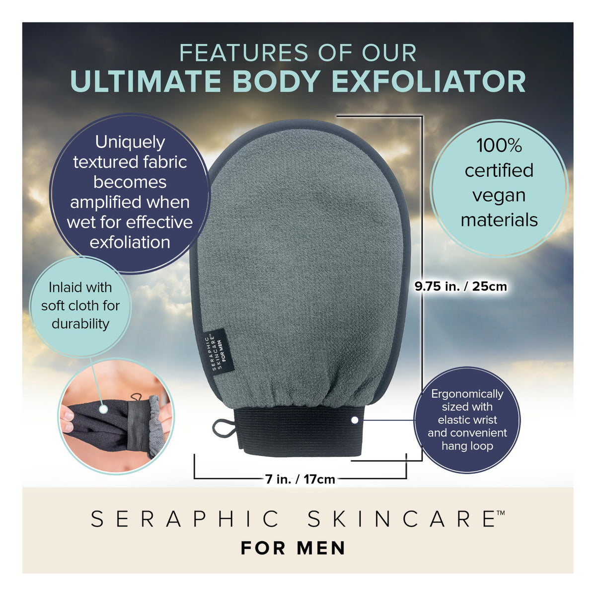 SERAPHIC SKINCARE Exfoliating Mitt close-up of texture
