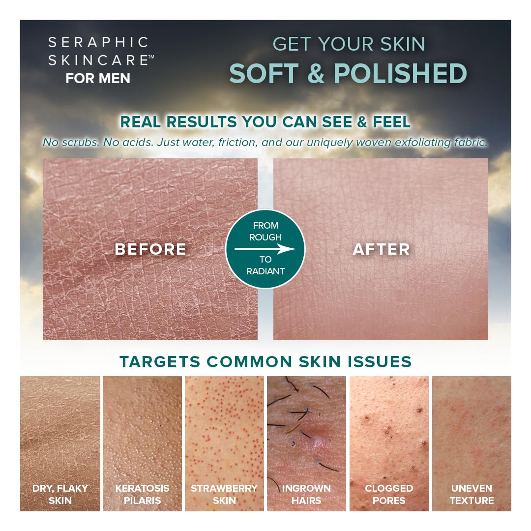 SERAPHIC SKINCARE Exfoliating Mitt showing size and fit