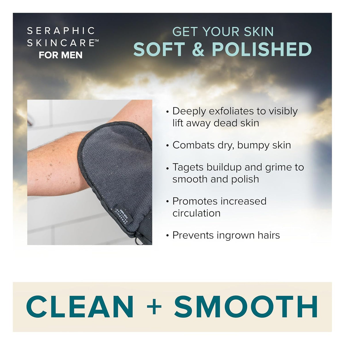 SERAPHIC SKINCARE Exfoliating Mitt with hanging loop