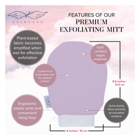 SERAPHIC SKINCARE Lavender Premium Body Exfoliating Mitt in use