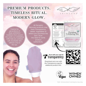 SERAPHIC SKINCARE Lavender Premium Body Exfoliating Mitt side view