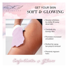 SERAPHIC SKINCARE Pink Premium Exfoliating Mitt with packaging