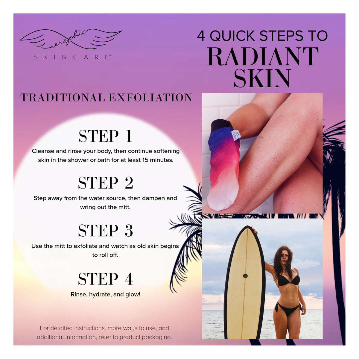 SERAPHIC SKINCARE Summer Glow Exfoliating Mitt close-up of texture