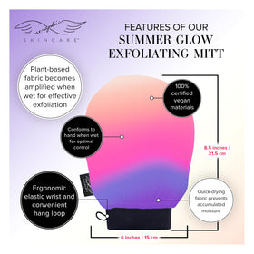 SERAPHIC SKINCARE Summer Glow Exfoliating Mitt in use