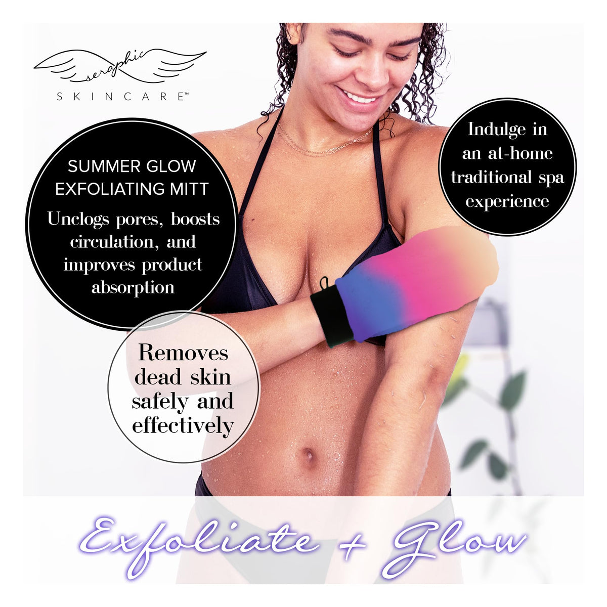 SERAPHIC SKINCARE Summer Glow Exfoliating Mitt packaging