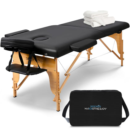 SereneLife Portable Massage Table front view with adjustable headrest
