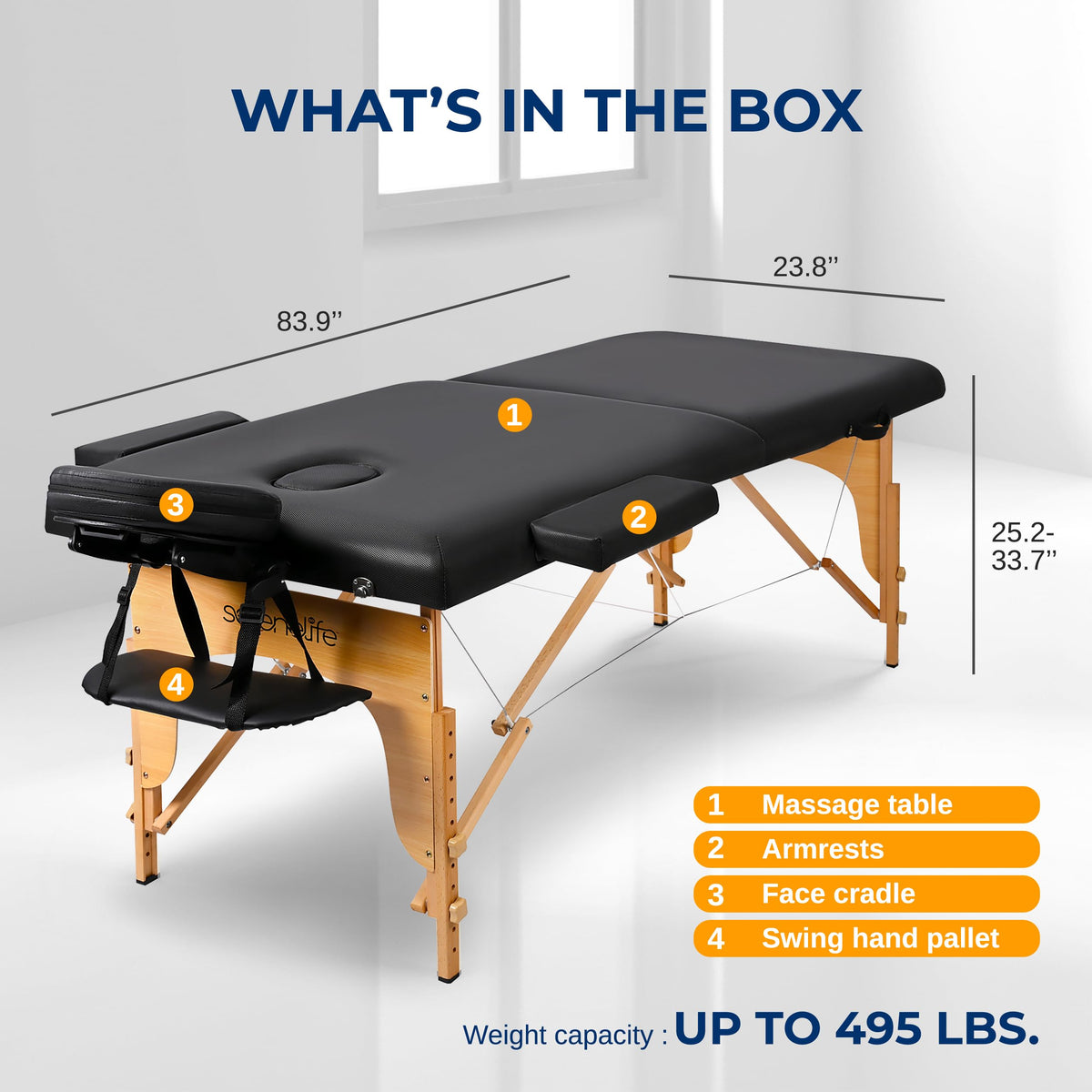 SereneLife Portable Massage Table in a spa setting