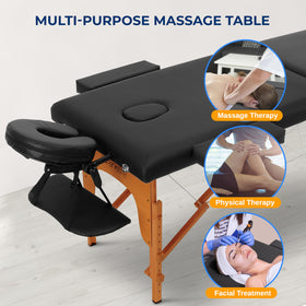 SereneLife Portable Massage Table side view with removable armrests