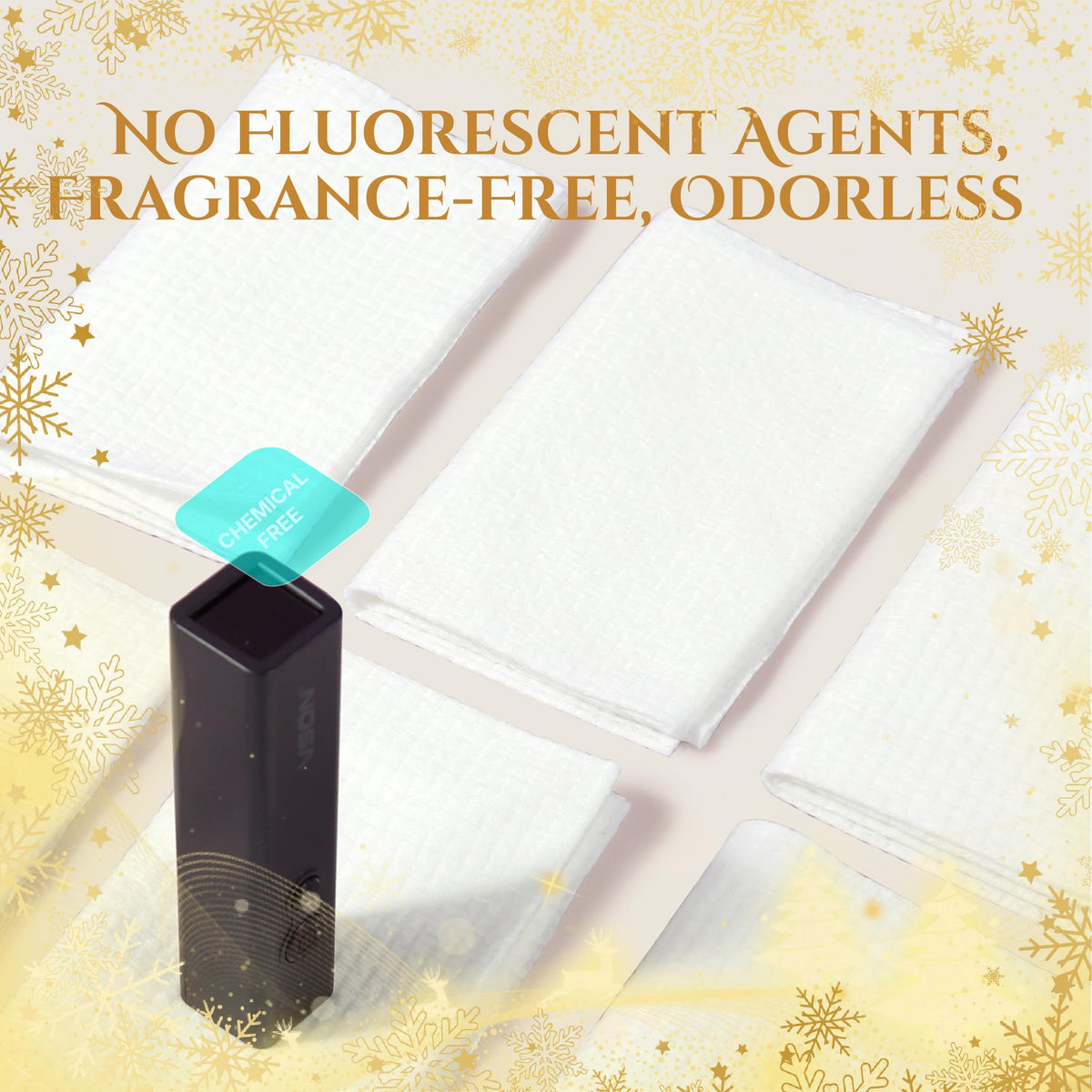 Serenorch Christmas Disposable Face Towels XL showing dual texture