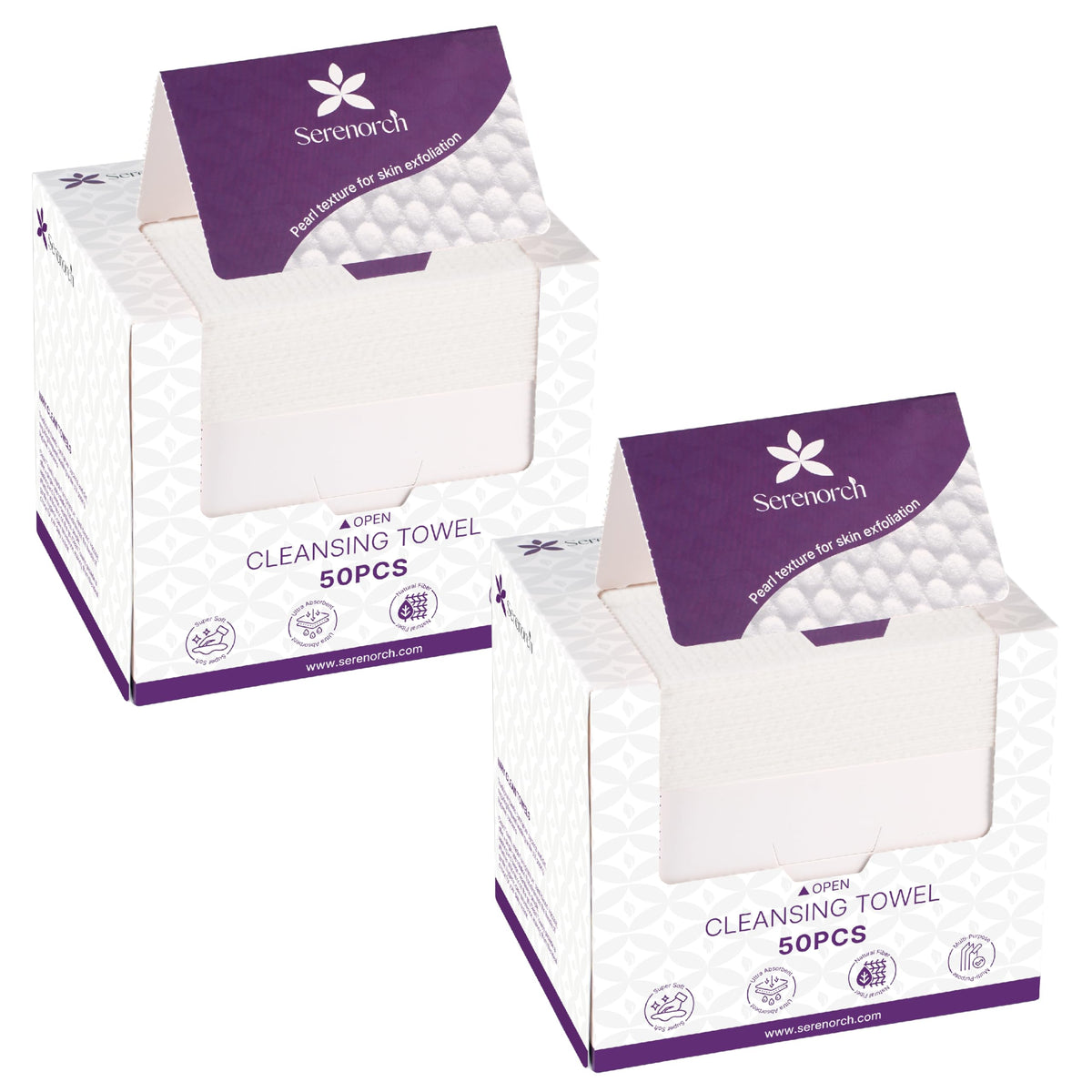 Serenorch Pearl Texture Disposable Face Towels XL front view