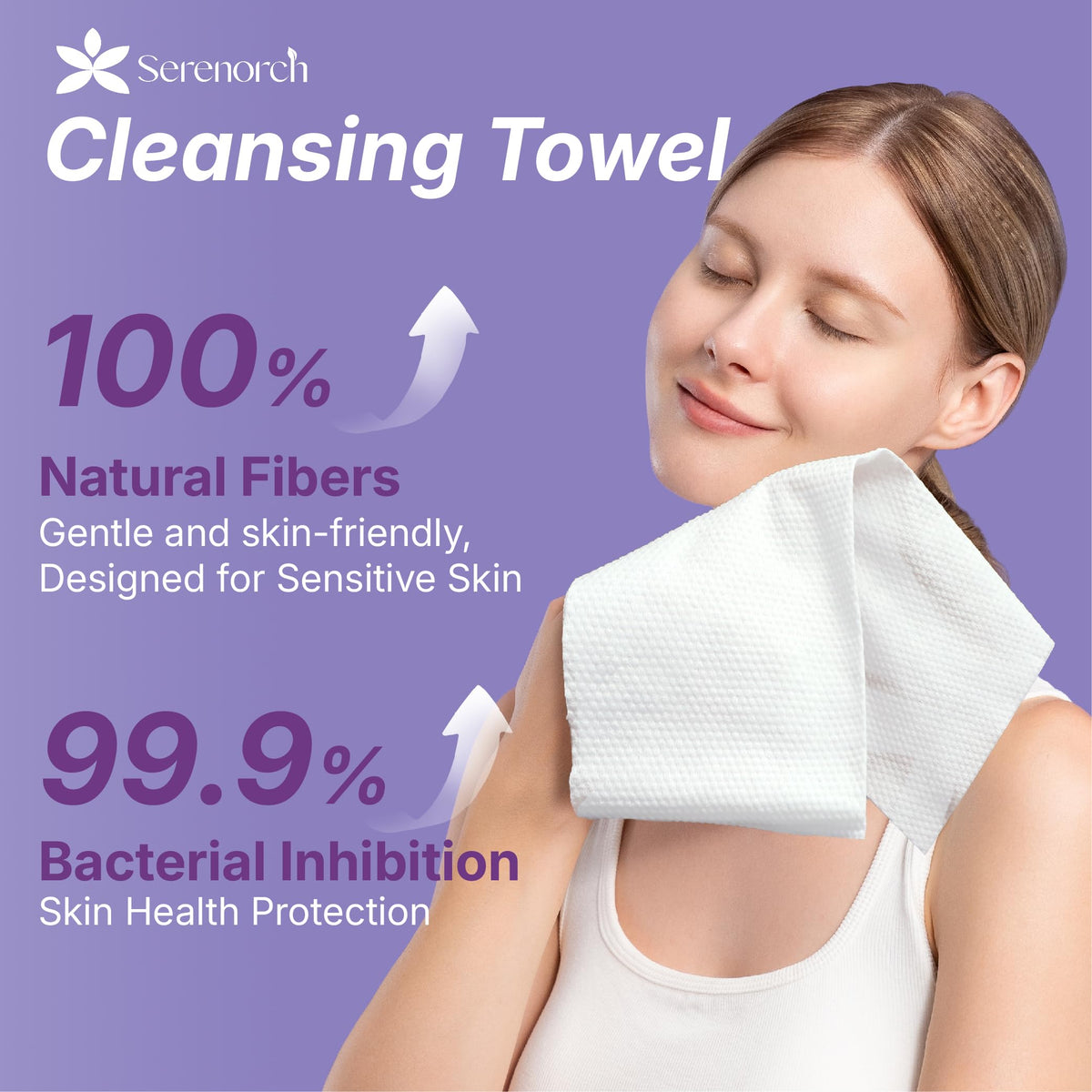 Serenorch Pearl Texture Disposable Face Towels XL showing texture