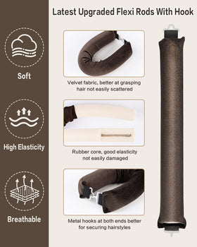 Seritant Heatless Curls Rollers in use on long hair