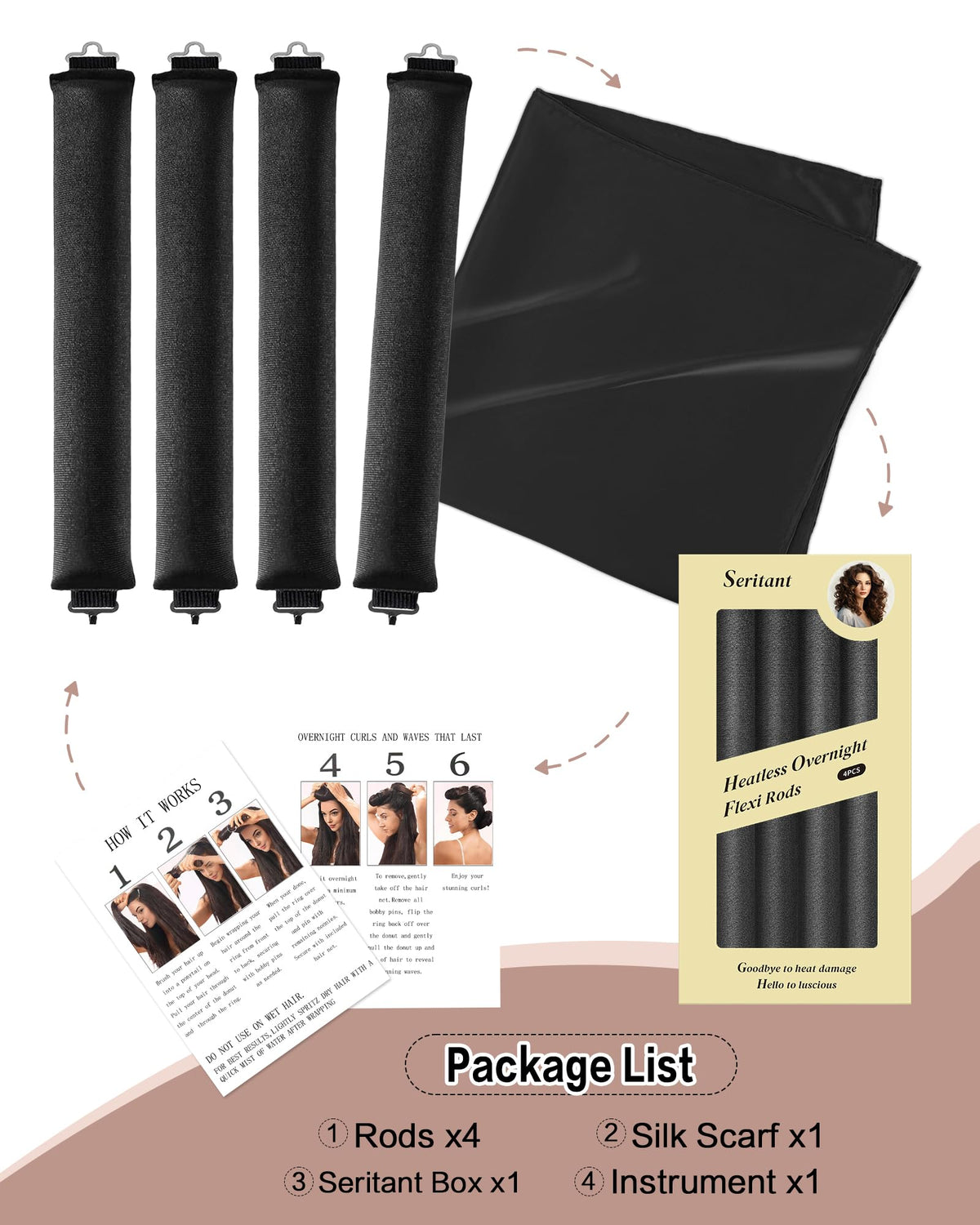 Seritant Heatless Curls Rollers packaging