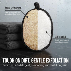SERRENTO Mens Loofah Body Scrubber in shower setting