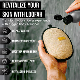 SERRENTO Mens Loofah Body Scrubber packaging and contents