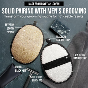 SERRENTO Mens Loofah Body Scrubber textured luffa fibers close-up