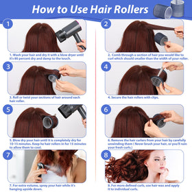Set of 12 Acejoz jumbo hair rollers displayed