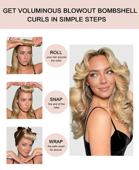 Set of RIFFIN jumbo foam hair rollers for overnight use