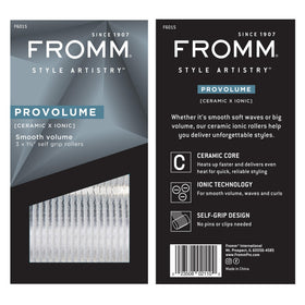 Set of three Fromm ProVolume hair rollers in different angles