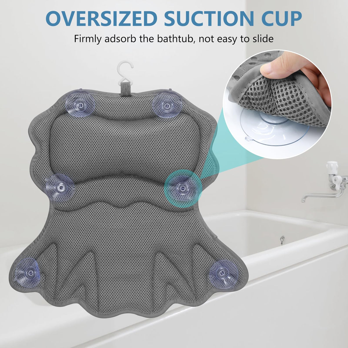 SetSail Bath Pillow showing 4D Air Mesh fabric