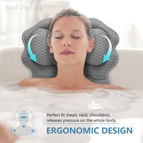 SetSail Bath Pillow with strong suction cups attached