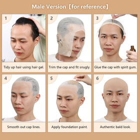 Setting powder and puff included in BOBISUKA Bald Cap Makeup Kit