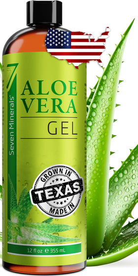 Seven Minerals Aloe Vera Gel 12oz front view with label