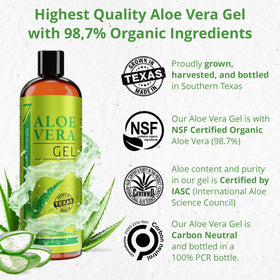 Seven Minerals Aloe Vera Gel 12oz side view showing texture