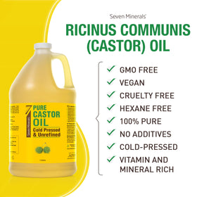 Seven Minerals Castor Oil being poured into a small container