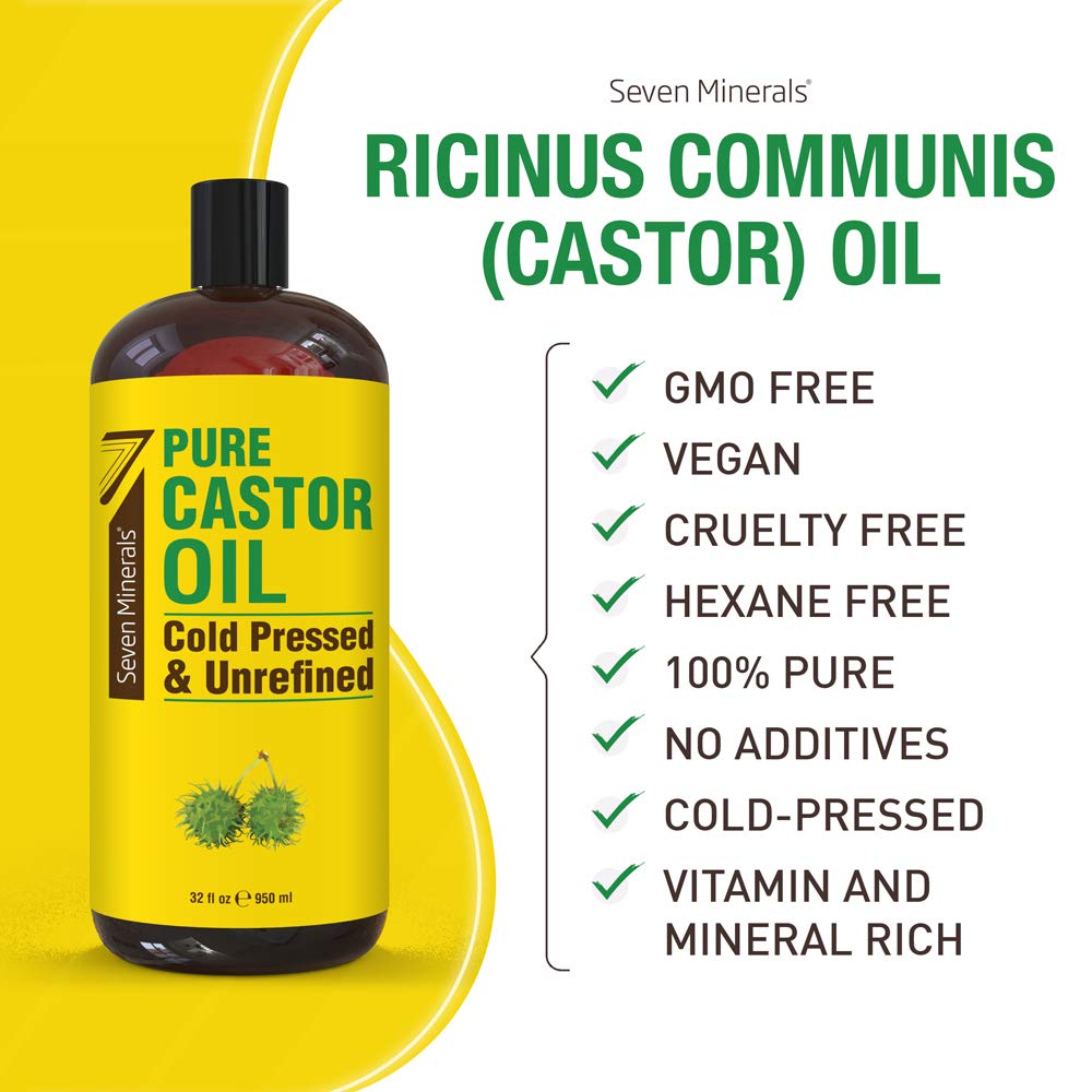 Seven Minerals Castor Oil bottle side view
