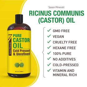 Seven Minerals Castor Oil bottle side view