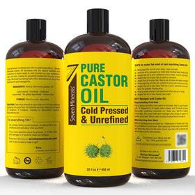 Seven Minerals Castor Oil bottle with dropper