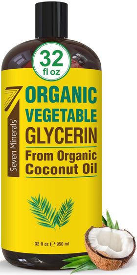 Seven Minerals Organic Vegetable Glycerin 32 fl oz bottle front view